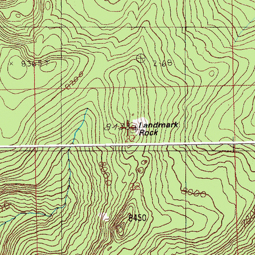 Topographic Map of Landmark Rock, ID