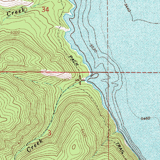 Topographic Map of Landslide Creek, ID