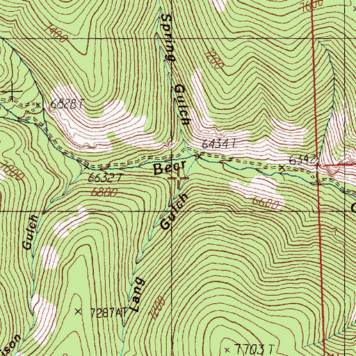 Topographic Map of Lang Gulch, ID