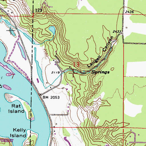 Topographic Map of Langell Canyon, ID
