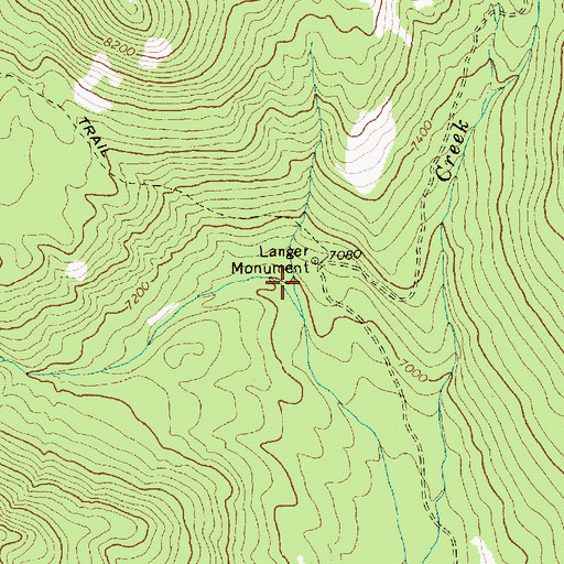Topographic Map of Langer Monument, ID