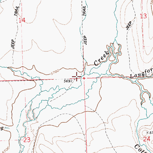 Topographic Map of Langford Flat Creek, ID