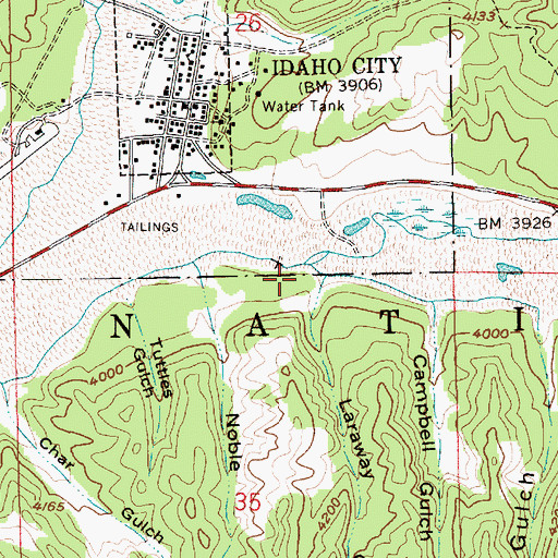 Topographic Map of Laraway Gulch, ID