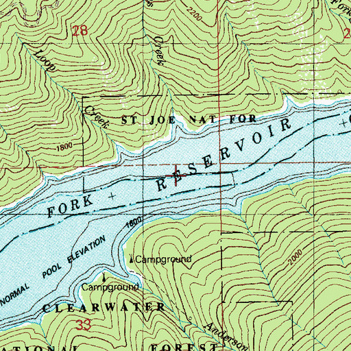 Topographic Map of Larkins Cabin, ID
