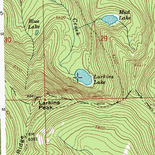 Topographic Map of Larkins Lake, ID