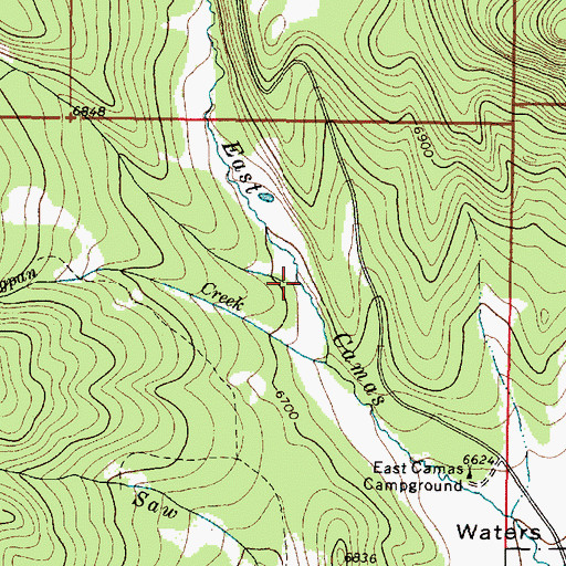 Topographic Map of Larkspur Creek, ID