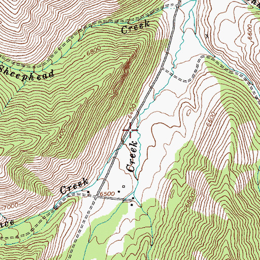 Topographic Map of Last Chance Creek, ID