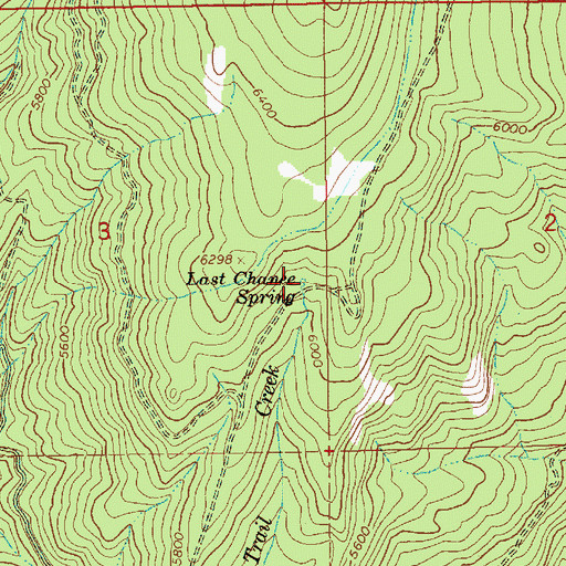 Topographic Map of Last Chance Spring, ID