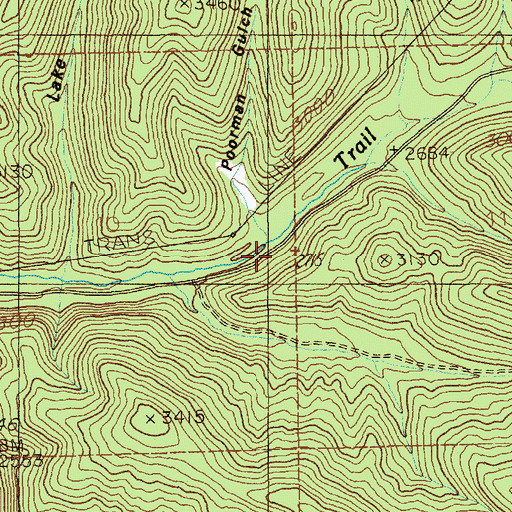 Topographic Map of Last Creek, ID