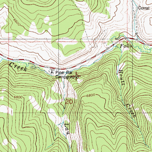 Topographic Map of Lau Creek, ID