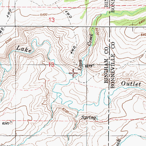 Topographic Map of Lava Creek, ID