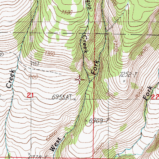Topographic Map of Lava Creek, ID