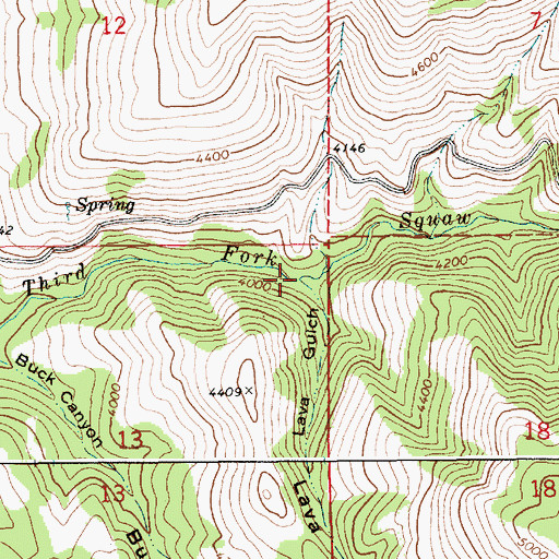 Topographic Map of Lava Gulch, ID