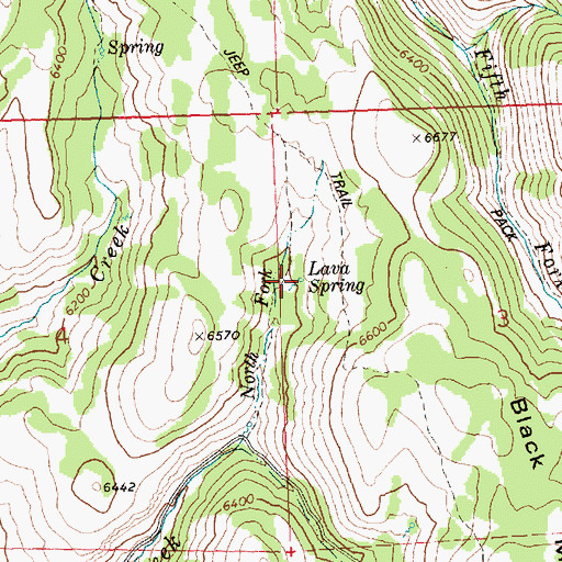Topographic Map of Lava Spring, ID
