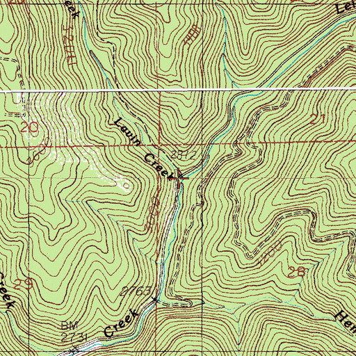 Topographic Map of Lavin Creek, ID