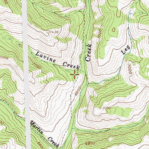Topographic Map of Lavine Creek, ID