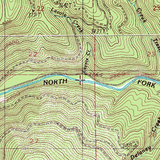 Topographic Map of Lavoie Creek, ID