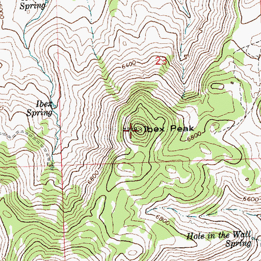Topographic Map of Ibex Peak, ID