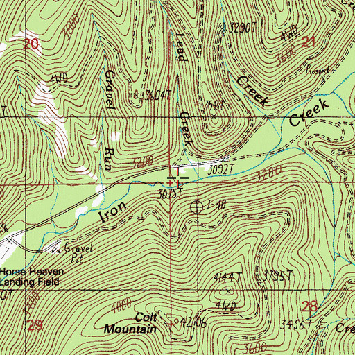 Topographic Map of Lead Creek, ID
