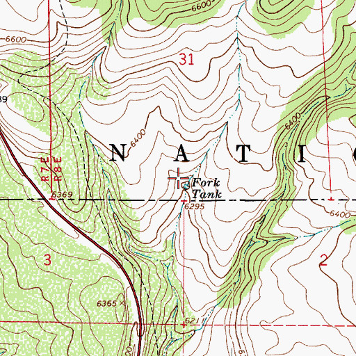 Topographic Map of Fork Tank, AZ