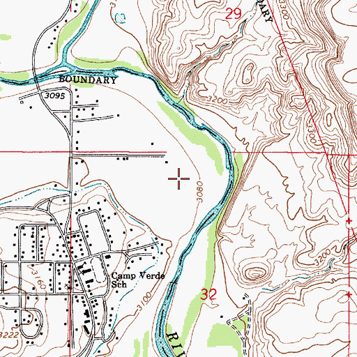 Topographic Map of Fort River Caves, AZ