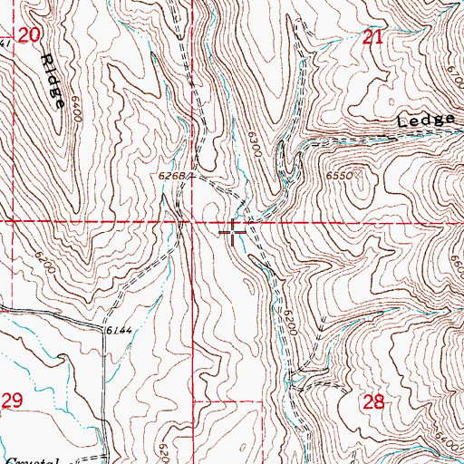 Topographic Map of Ledge Hollow, ID