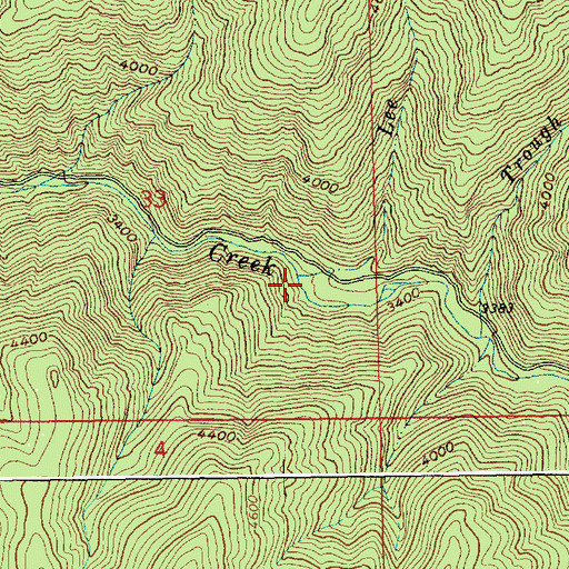 Topographic Map of Lee Creek, ID