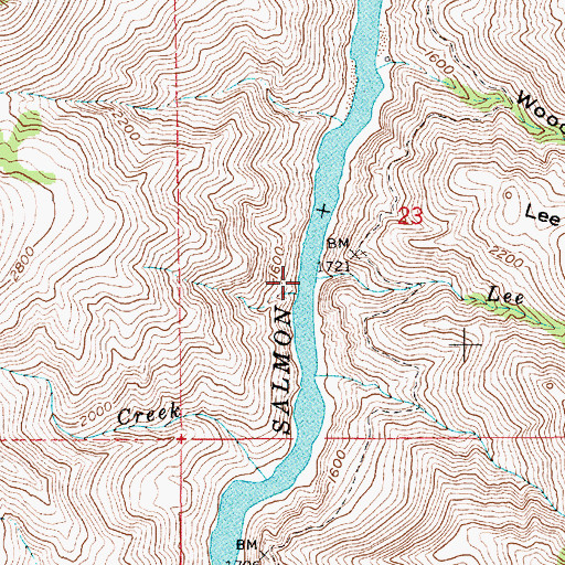 Topographic Map of Lee Creek, ID