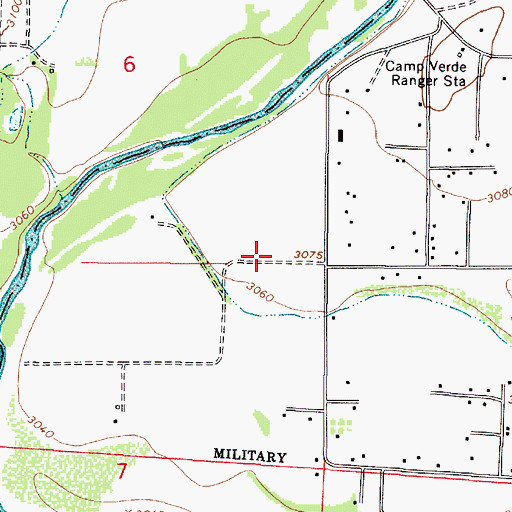 Topographic Map of Fort Verde Estates, AZ