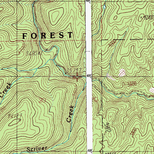 Topographic Map of Left Fork Scriver Creek, ID