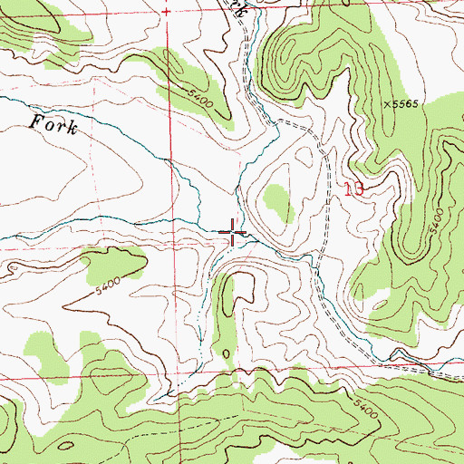 Topographic Map of Left Hand Fork Beaverdam Creek, ID