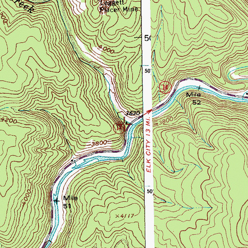 Topographic Map of Leggett Creek, ID