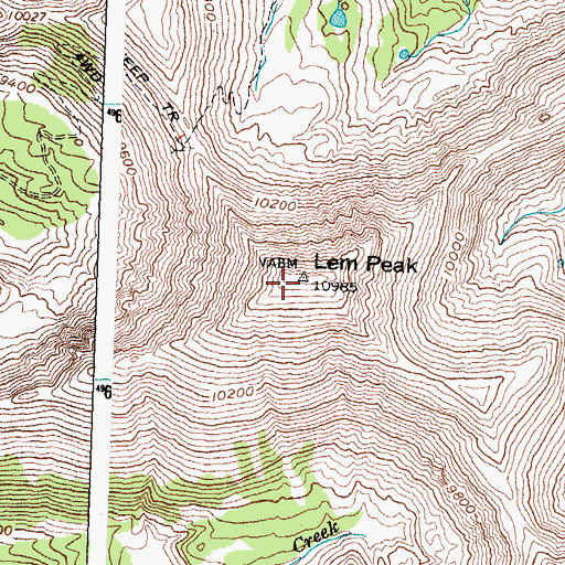Topographic Map of Lem Peak, ID