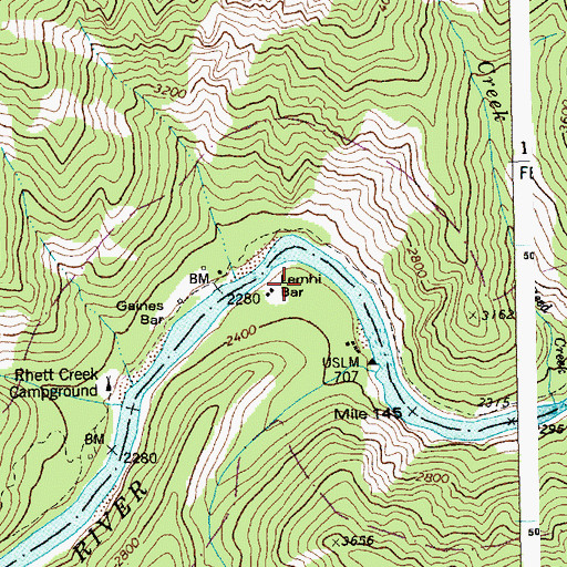 Topographic Map of Lemhi Bar, ID