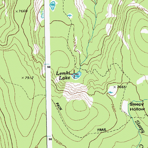 Topographic Map of Lemhi Lake, ID
