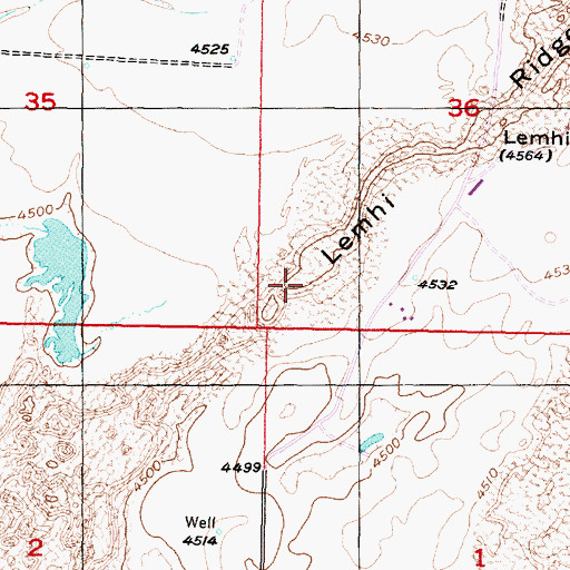 Topographic Map of Lemhi Ridge, ID
