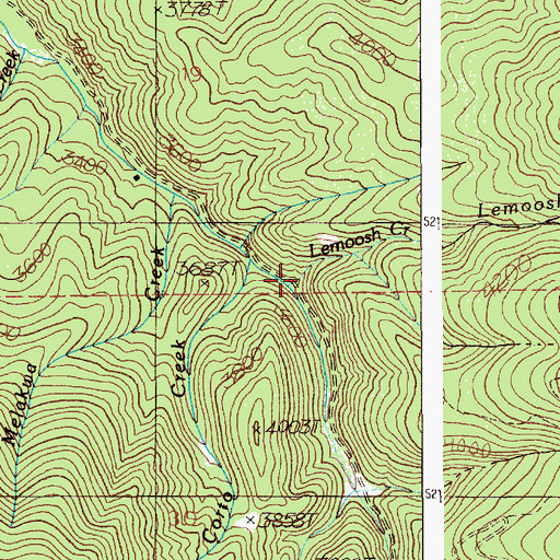 Topographic Map of Lemoosh Creek, ID