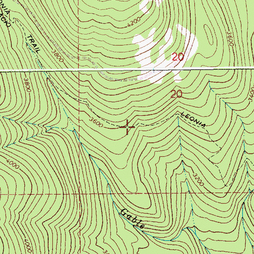 Topographic Map of Leonia Trail, ID