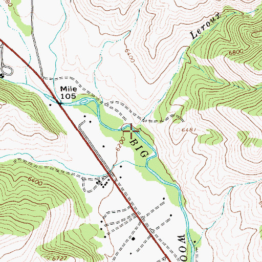 Topographic Map of Leroux Creek, ID