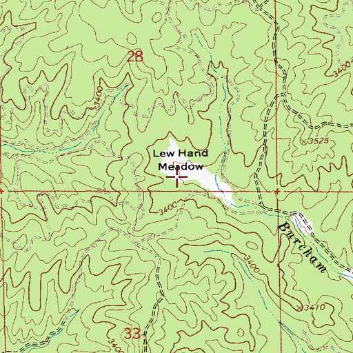 Topographic Map of Lew Hand Meadow, ID