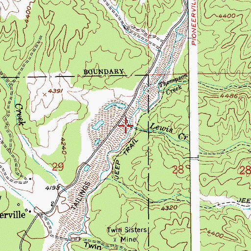 Topographic Map of Lewis Creek, ID