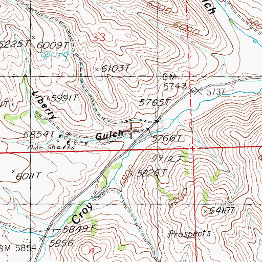 Topographic Map of Liberty Gulch, ID