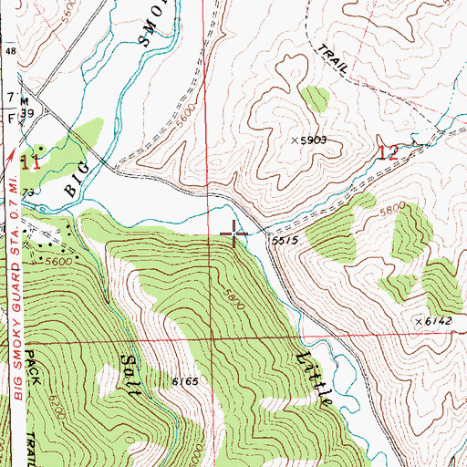 Topographic Map of Lick Creek, ID