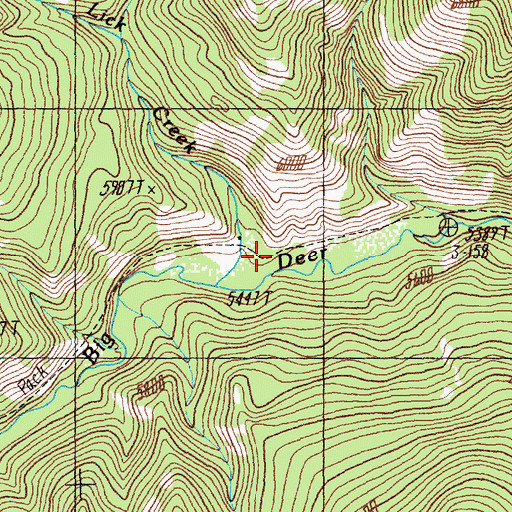 Topographic Map of Lick Creek, ID