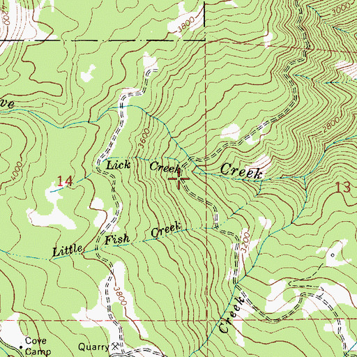 Topographic Map of Lick Creek, ID