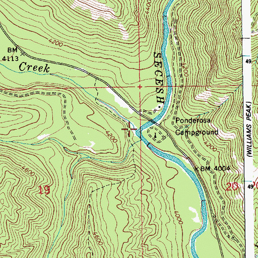 Topographic Map of Lick Creek, ID