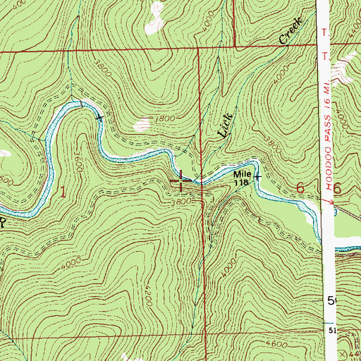 Topographic Map of Lick Creek, ID