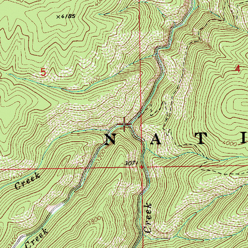Topographic Map of Lick Creek, ID