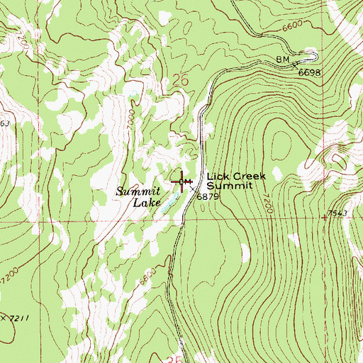 Topographic Map of Lick Creek Summit, ID