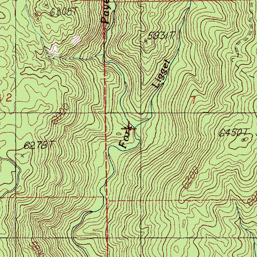 Topographic Map of Ligget Creek, ID